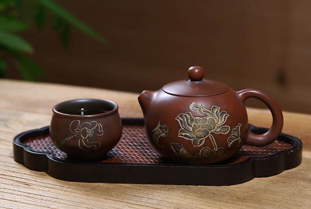 Zisha Tea Set Qinzhou Nixing Pottery