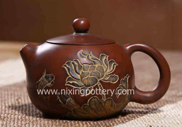 Zisha Tea Set Qinzhou Nixing Pottery Pure Handmade Teapot Lotus Xishi 200ml
