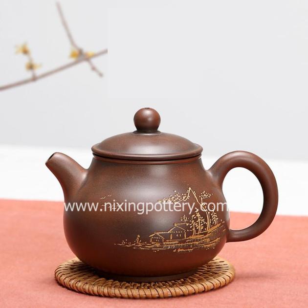 Porcelain Qinzhou nixing pottery pure handmade teapot 