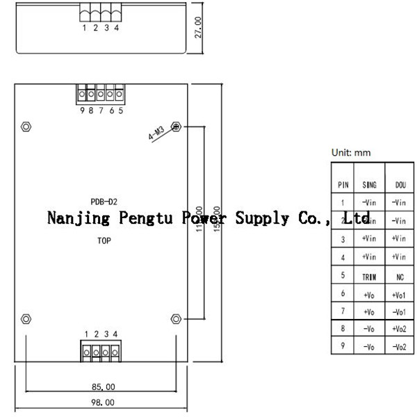 PDB D2 Series 100 300W Dc