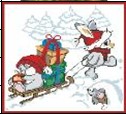 NKF Lovely Christmas rabbit cross stitch kit