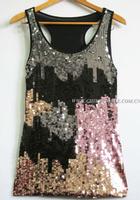 Fashion Colored Sequin Front Top Tank(RZ-SJ-16)