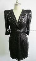 Ladies' sequin allover tops with shoulder pads(RZ-Q-36)