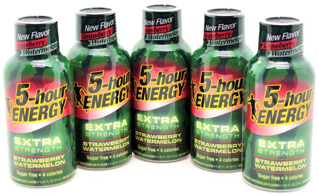 5 Hour Energy Drink Shot, Extra Strength Strawberry Watermelon