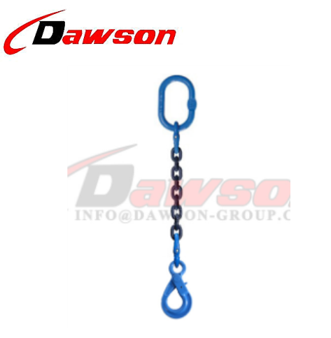 G100 Single Leg Lifting Chain Sling / Grade 100 Adjustable Chain Slings 