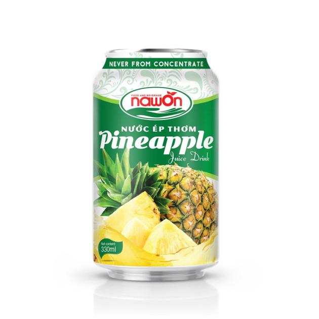 Pineapple Juice canned drink 330ml Nawon fresh real juice from Vietnam