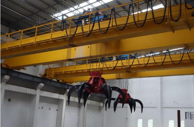 Double Girder Overhead Crane with Grab Bucket