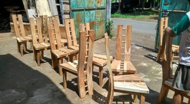 Set Table Dining Trembesi Minimalist Jepara