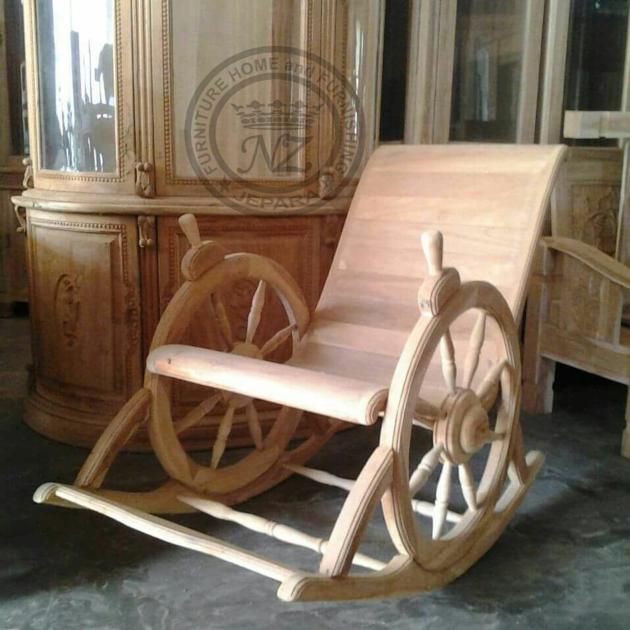 Teak Rocking Chair Model Wheel