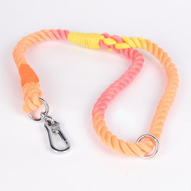 OKEYPETS Outdoor Multi-Colors Thick Braided Climbing Colour Cotton Rope Dog Leash And Collar