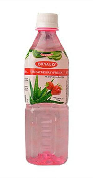 Okyalo Strawberry Aloe Vera Pulp Drink in 500ml, Okeyfood