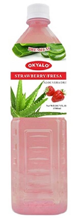 okyalo: strawberry aloe vera drink in 1.5L, Okeyfood