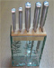 6 pcs hollow handle kitchen knife block set