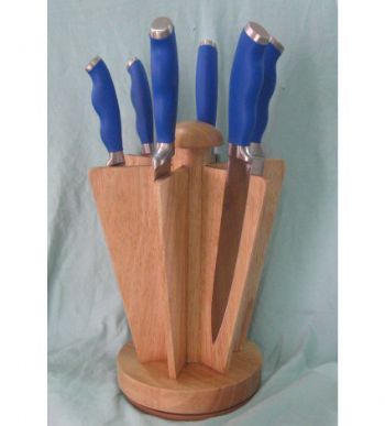 7 pcs forge kitchen knife block set