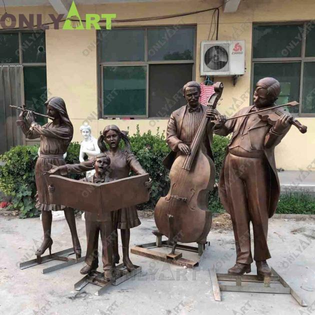 Custom Famous Joy Of Music Sculpture Musician Family Group Statue