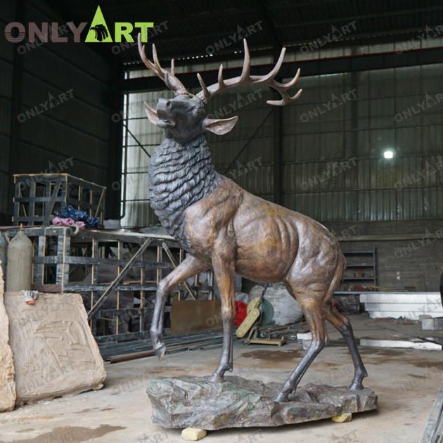 Custom Outdoor Life Size Bronze Elk Statue For Sale