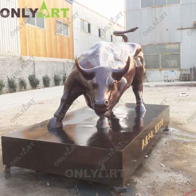 Custom Outdoor Garden Large Wall Street Bronze Bull Statue