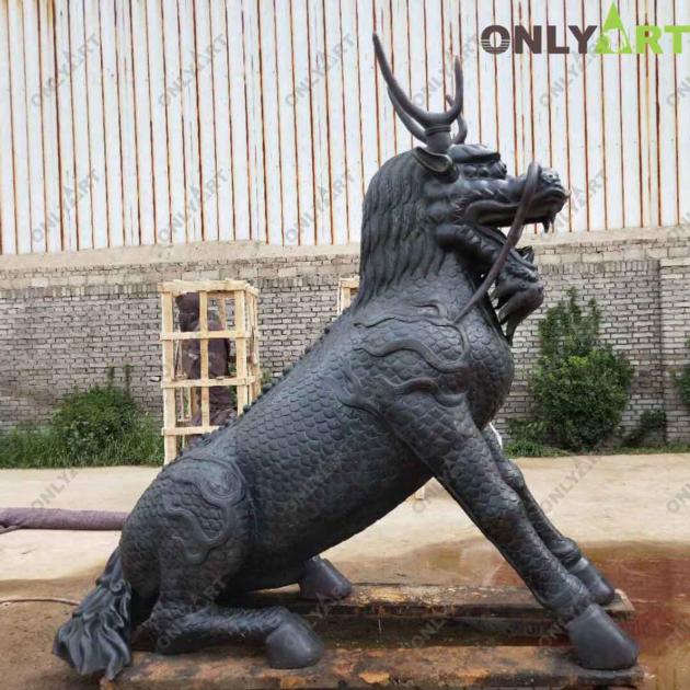 Custom Outdoor Chinese Life Size Bronze Kirin Statue For Sale