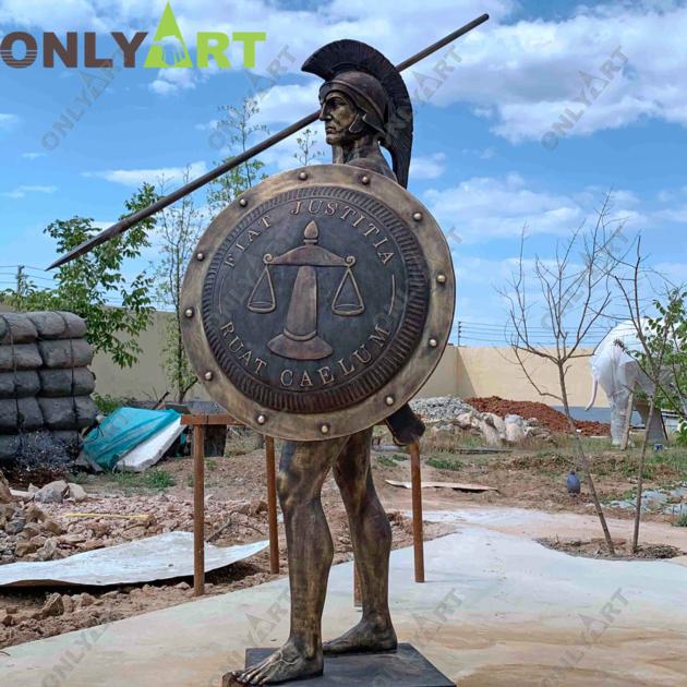 Custom bronze greek roman figure sculpture leonidas statue sparta for garden