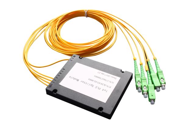 1x4 Box Type PLC Splitter with output fiber and connector for FTTX