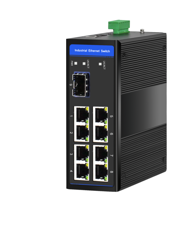 L3 Industrial Ethernet Switch, 4 x 10/100/1000M Base+ Uplink 2 Gigabit-FX SFP