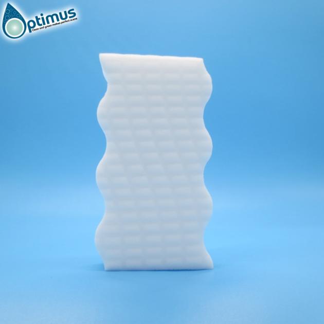 Compressed dots surface Wave shaped white melamine sponge 