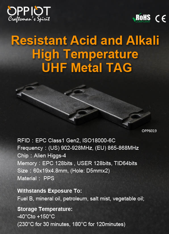 RFID Wholesale Anti Acid Alkali Temperature UHF Tag RoHS