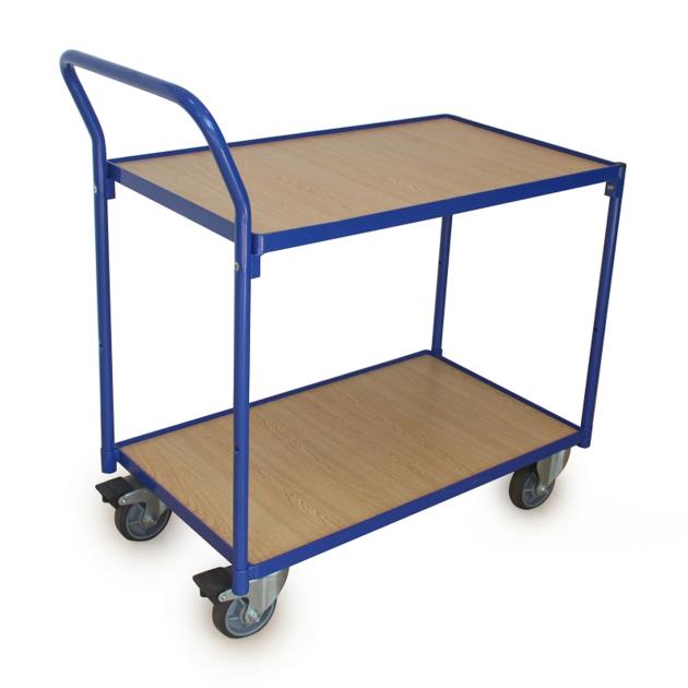 Trolleys with 2 Wooden Shelves - Load Capacity 250 Kg