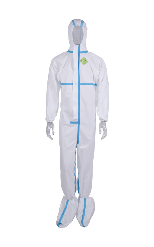 PP+PE Non-woven Material Disposable Coverall With Tape TTK-A01