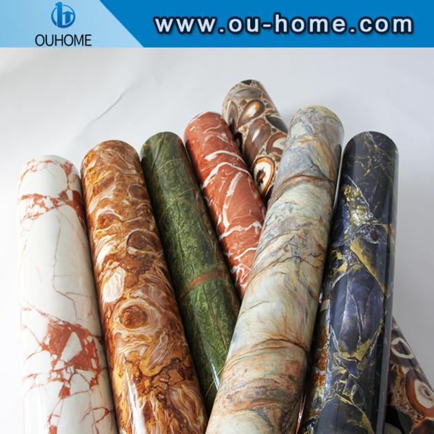 3D Marble Design PVC Film, Lamination Marble Grain PVC TV Wall Decorative Film