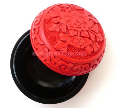 Red Beautiful Flower Lacquerwork Jewelry Box