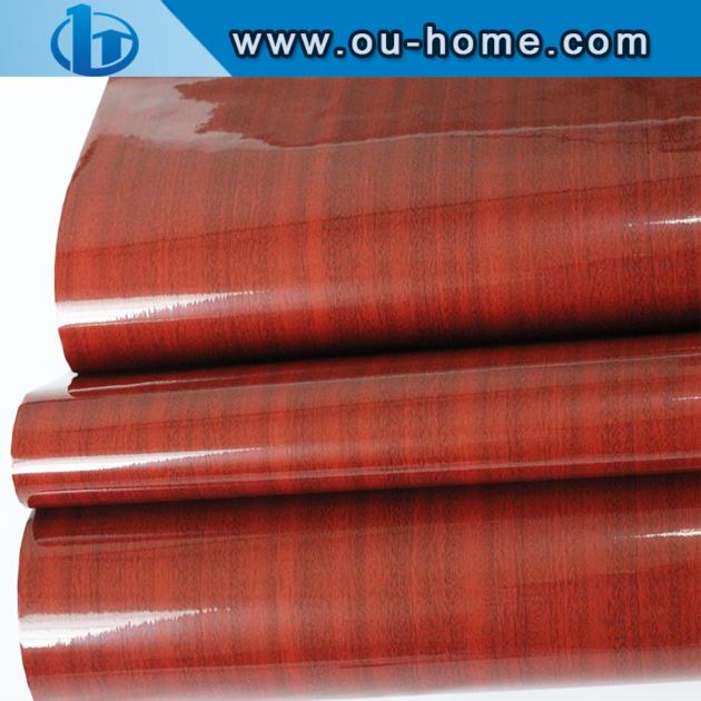 Wholesale embossing furniture sticker decoration wood grain PVC plastic film