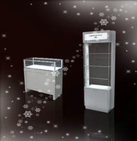 Wood and glass Jewelry display showcase and counter in classical  style(18)