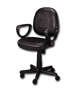 Medium Back Leather Faced Swivel Chair