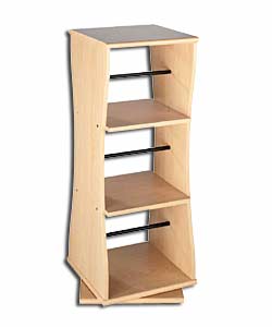 Revolving Beech Effect Media Storage Unit