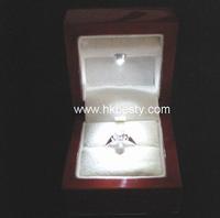 fashion and high quality wooden ring boxes with LED light(ring box)