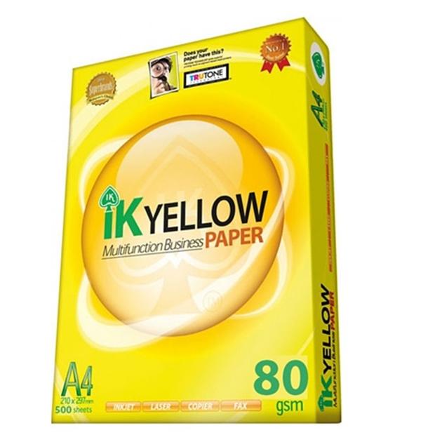 IK Yellow A4 80 gsm copy paper for home and office