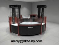 New fashion full enclosed jewellery kiosk display showcase and counter with LED(VS_C1)