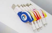 Retractable USB cable for iPhone