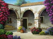 garden scenery oil painting