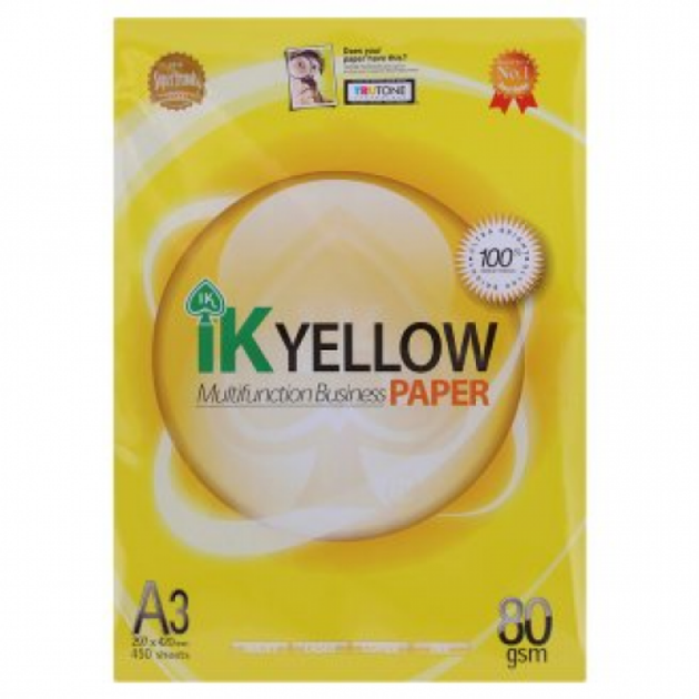 IK Yellow A4 Copy Paper 80gsm