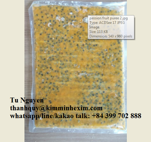 FROZEN PASSION FRUIT PUREE EXPORT FOR