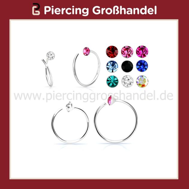 Wholesale 925 Sterling Silver Nose Spirals