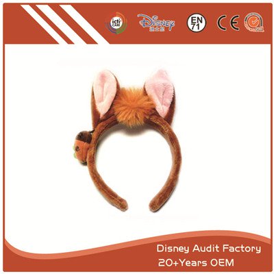 Plush Fox Ears Animal Hair Band Custom Color 100% PP Cotton