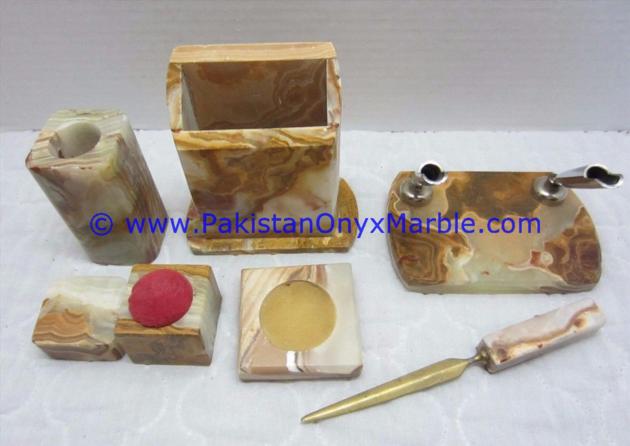 ONYX OFFICE ACCESSORIES SET NATURAL STONE