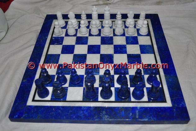 LAPIS LAZULI CHESS SET WITH FIGURES