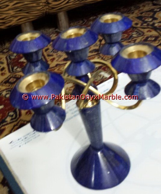LAPIS LAZULI CANDLE HOLDERS STANDS