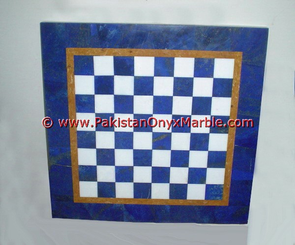 LAPIS LAZULI CHESS SET WITH FIGURES STANDS