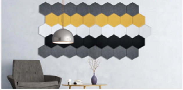 1-12 Inches Colorful Hexagon PET Acoustic Wall Panel