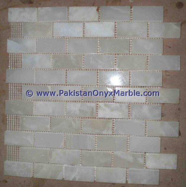 WHITE ONYX MOSAIC TILES